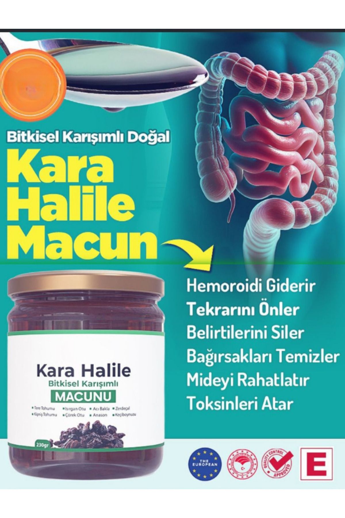 diavens Doğal Kara Halile Bitkisel Karışımlı Macun 240 Gr