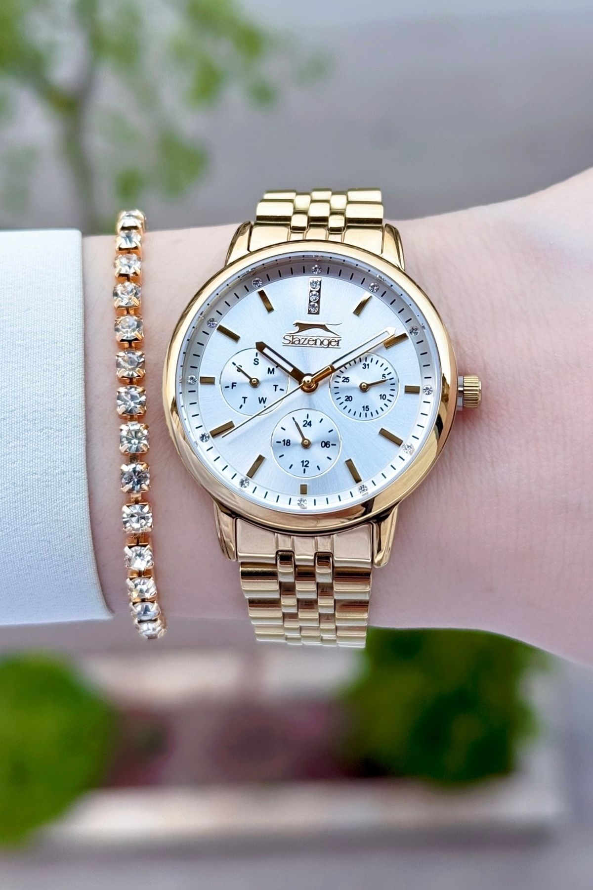 Slazenger Sarı Renk 24 Ay Garantili 34 Mm Kadın Kol Saati Ve Bileklik