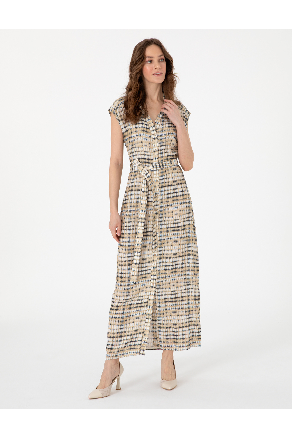 Pierre Cardin Beige Regular Fit Woven Dress 50306975-Vr011