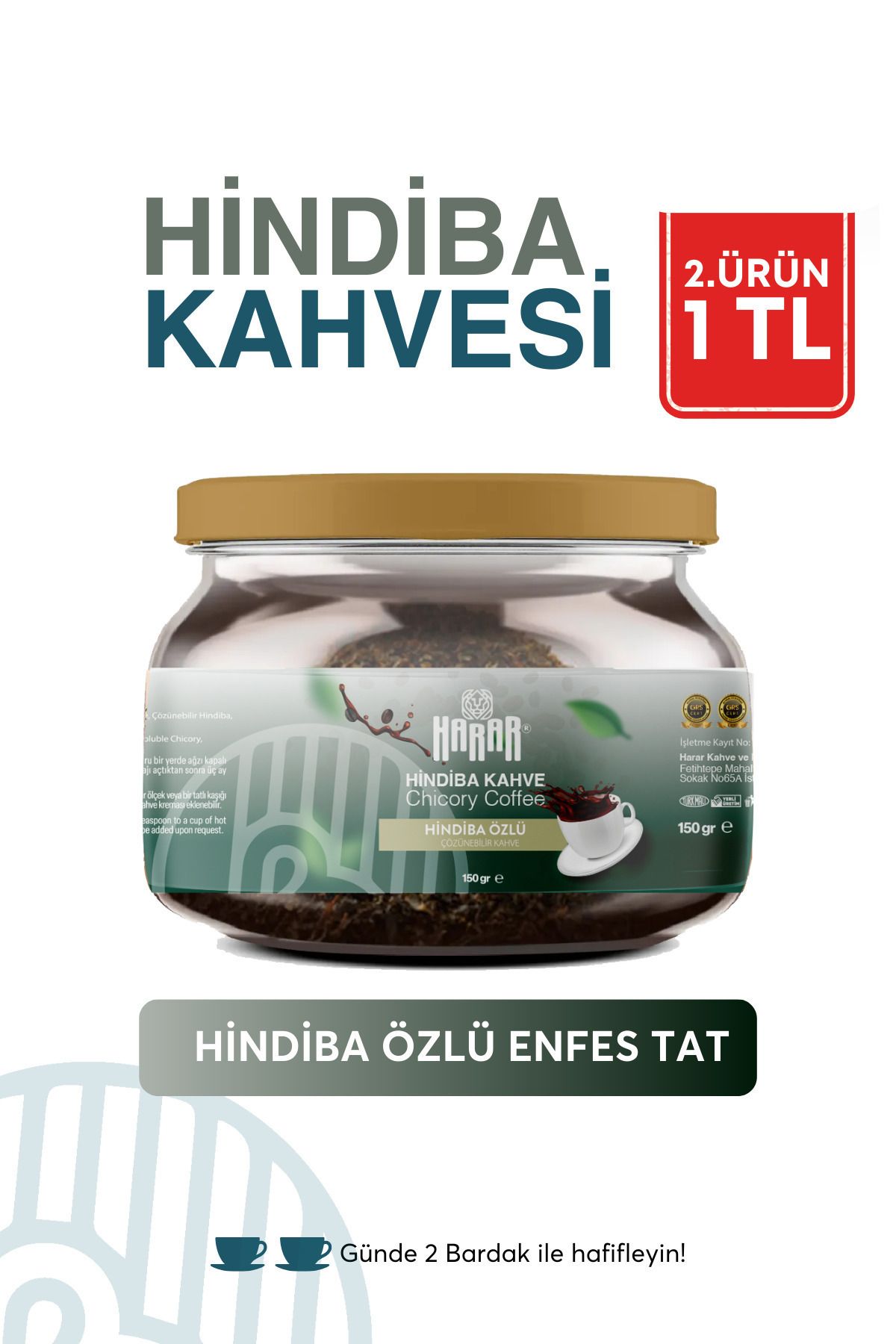 Harar Hindiba Kahvesi 1 Aylık (60 KULLANİM) Net 150gr
