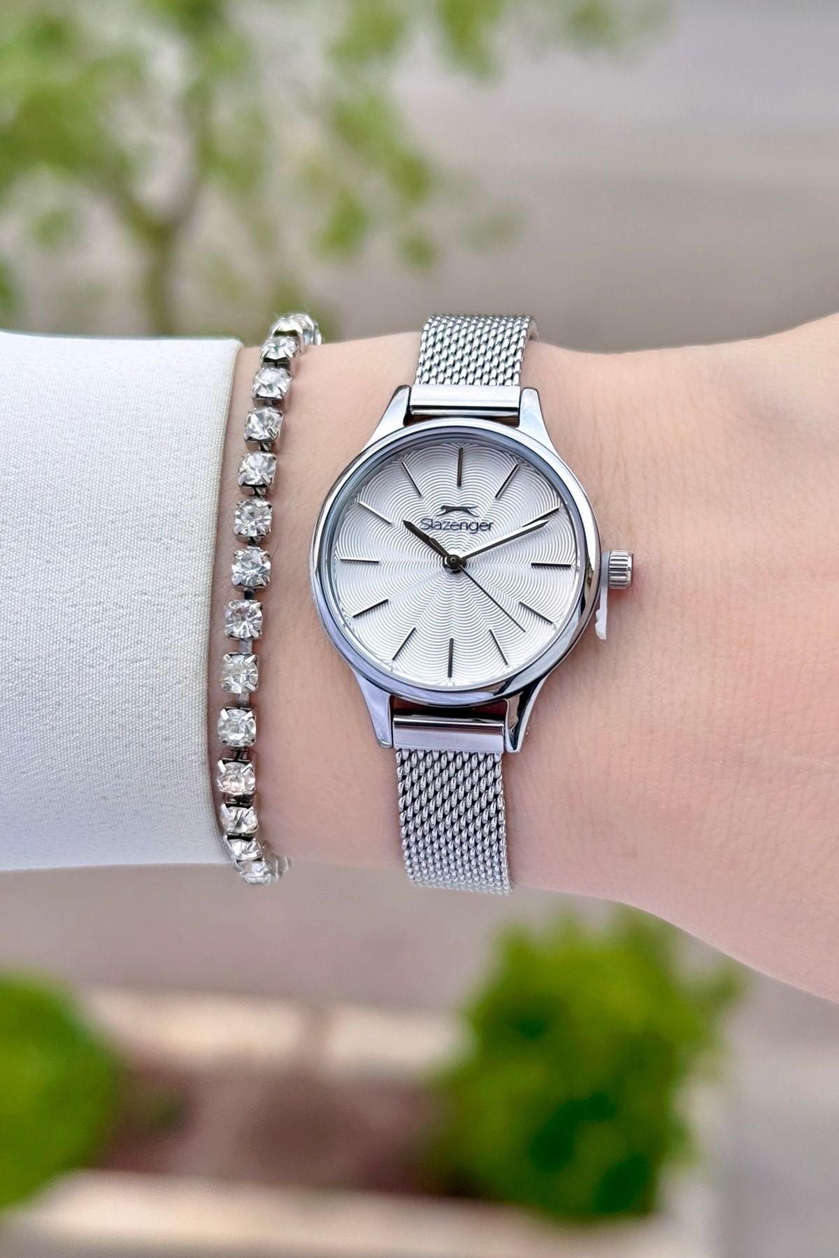 Slazenger Sarı Silver Renk 24 Ay Garantili 25 Mm Kadın Kol Saati Ve Bileklik