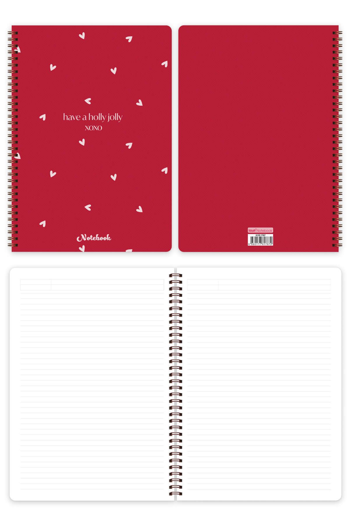 Matt Notebook-A4 Spiral School Notebook 80 sheets Set of 4 - Lined 5