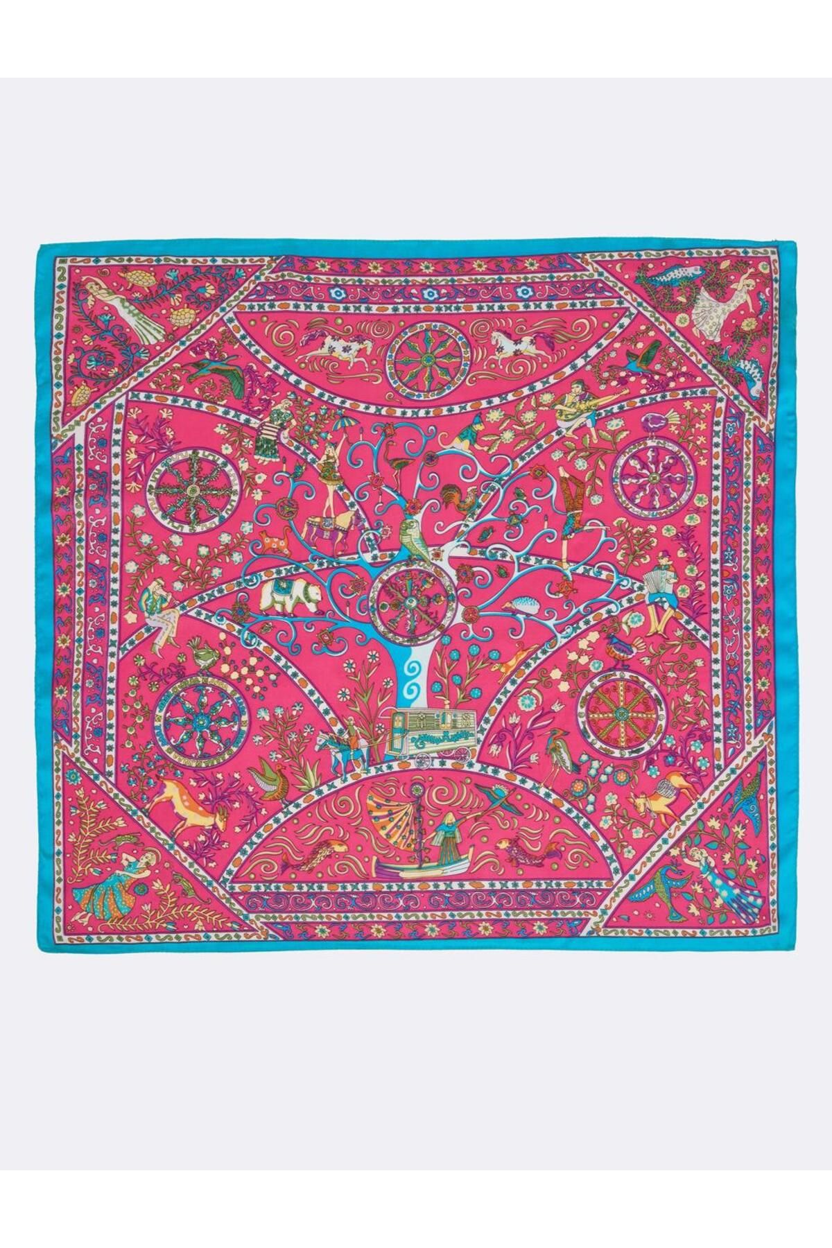 Jimmy Key-Pink Ethnic Figured Woven Scarf 2