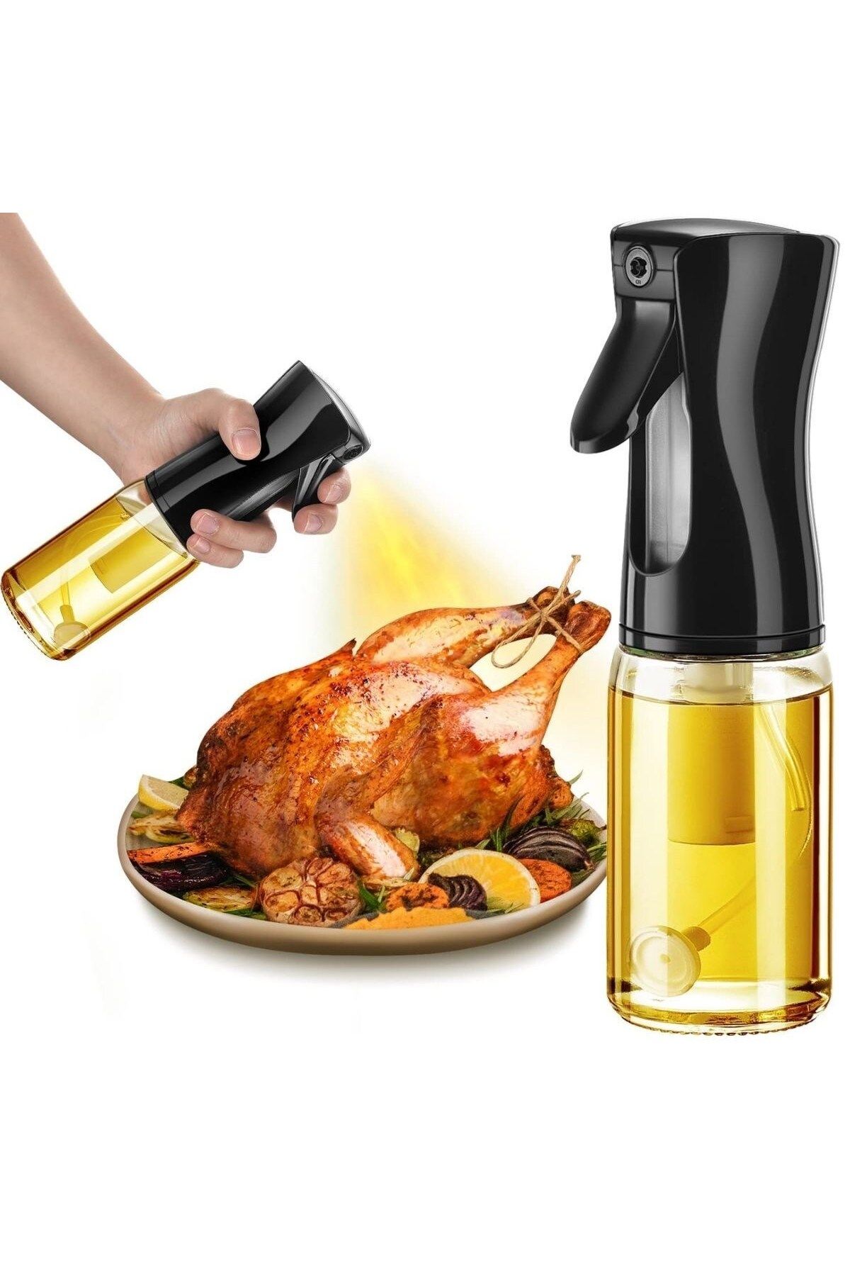 Nurum E Tİcaret BUFFER® Çok Amaçlı Cam Şişe Püskürtmeli Dağıtıcı Yağdanlık Limonluk Sirke Sosluk Spreyi