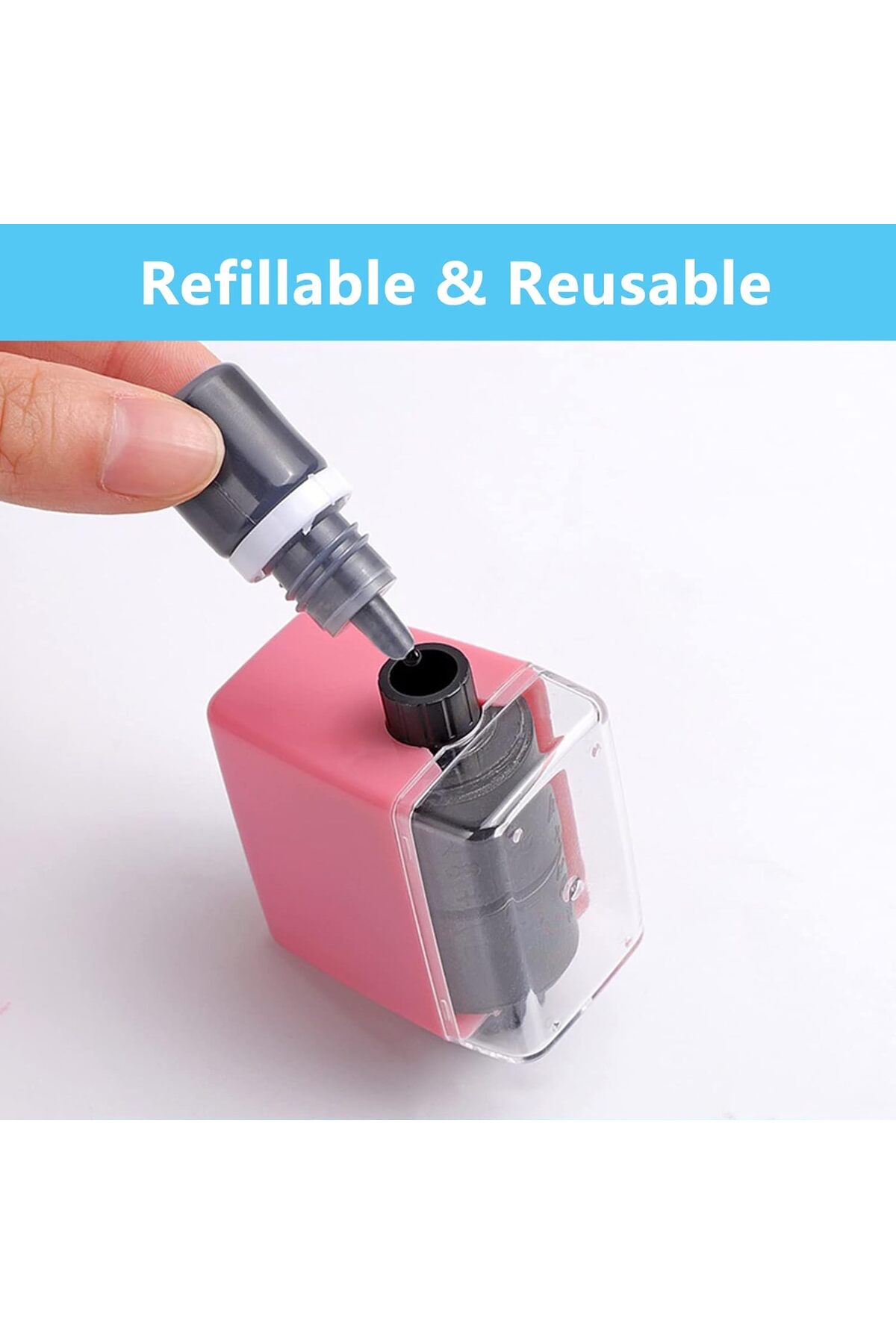 بستهٔ ۲ عددی مهرهای آموزشی دیجیتال غلتکی برای تمرین جمع و تفریق همراه با ۲ بطری جوهر