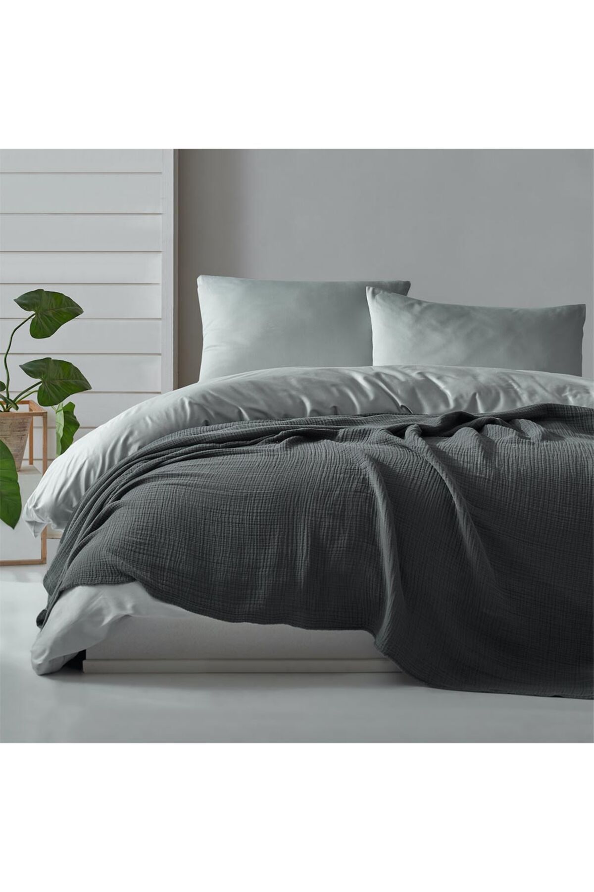 Homelux-Pled Ray, 200x220 cm, 100% cotton, anthracite 2