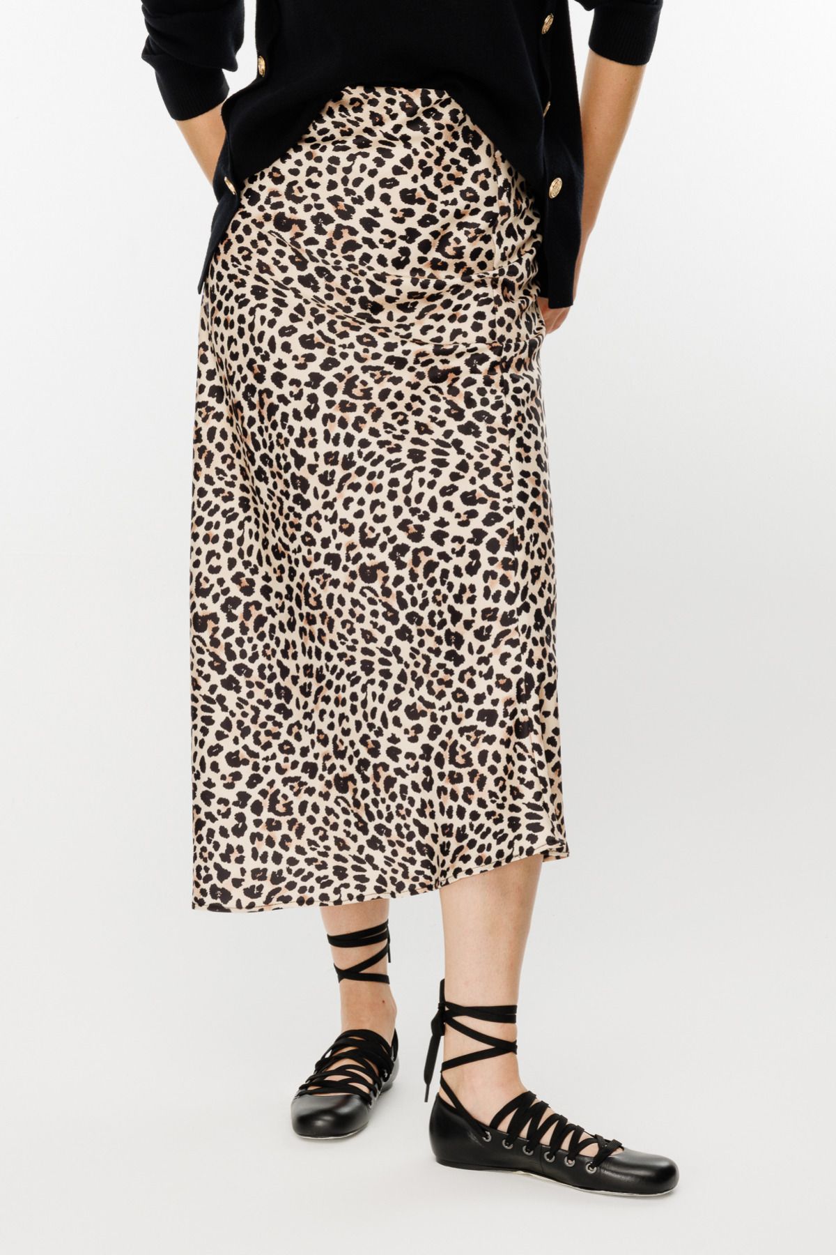 ON-Fusta cu model leopard din satin 2
