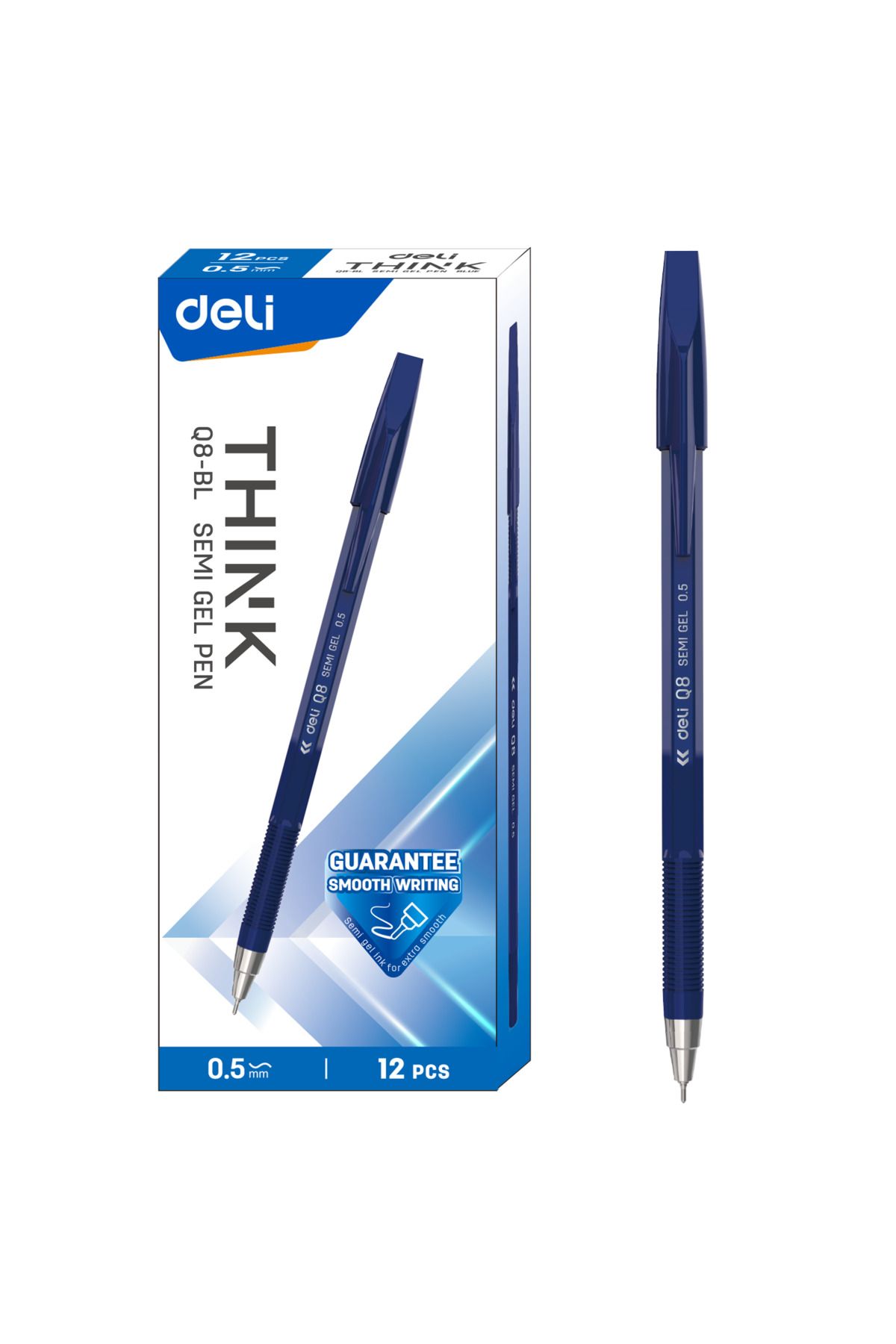 Deli قلم حبر جاف أزرق EQ8-BL