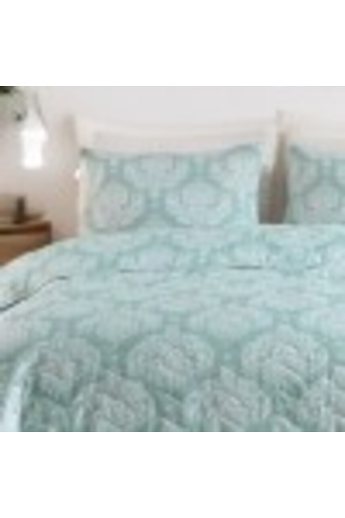 Eponj Home-Set cuvertura matlasat 200x220cm + 2 fe e pern cu model baroc, Post Verde Ment 4