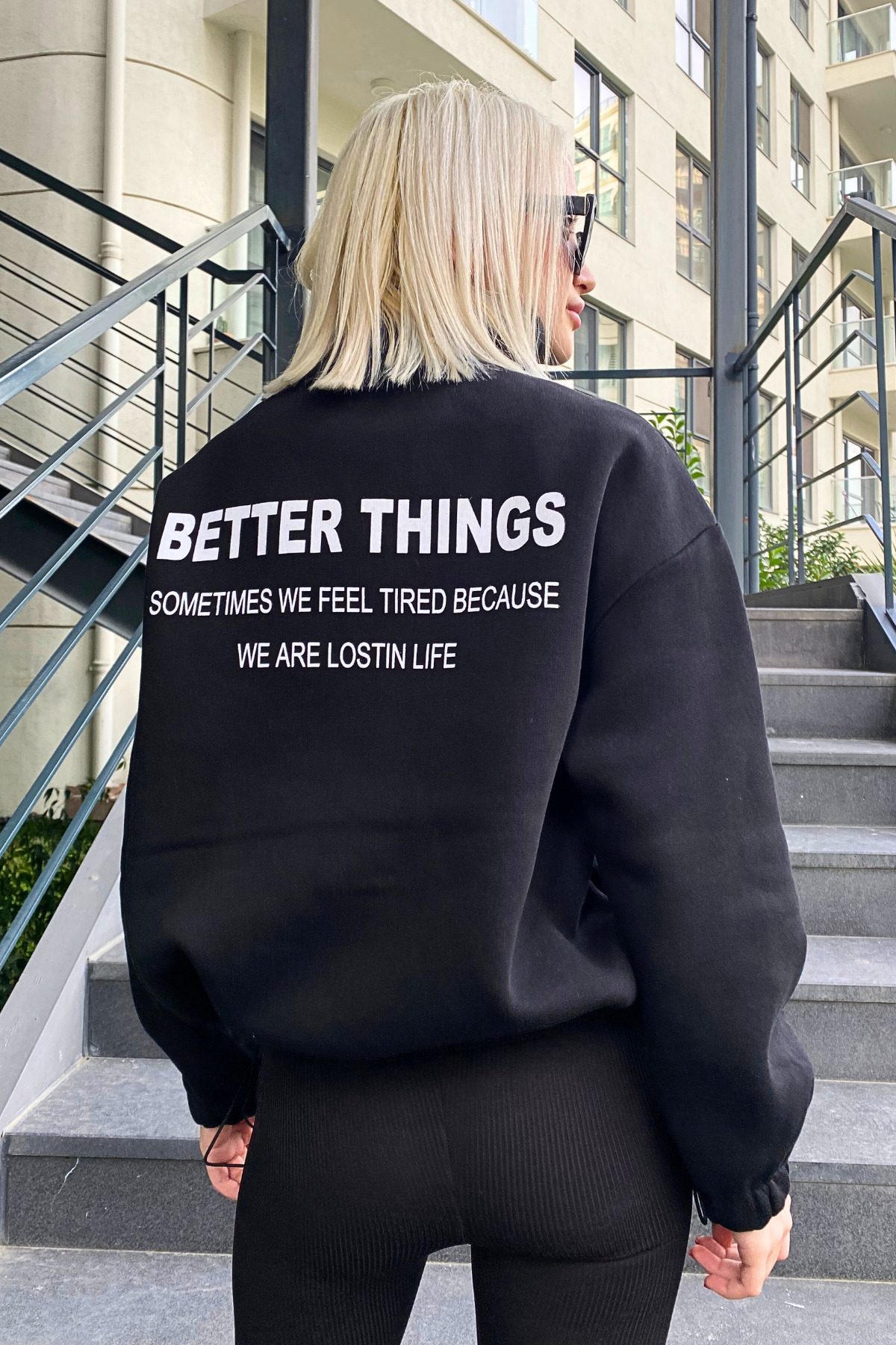 Madmext Siyah Dik Yaka Fermuarlı Kadın Sweatshirt MG1935 - Fiyatı