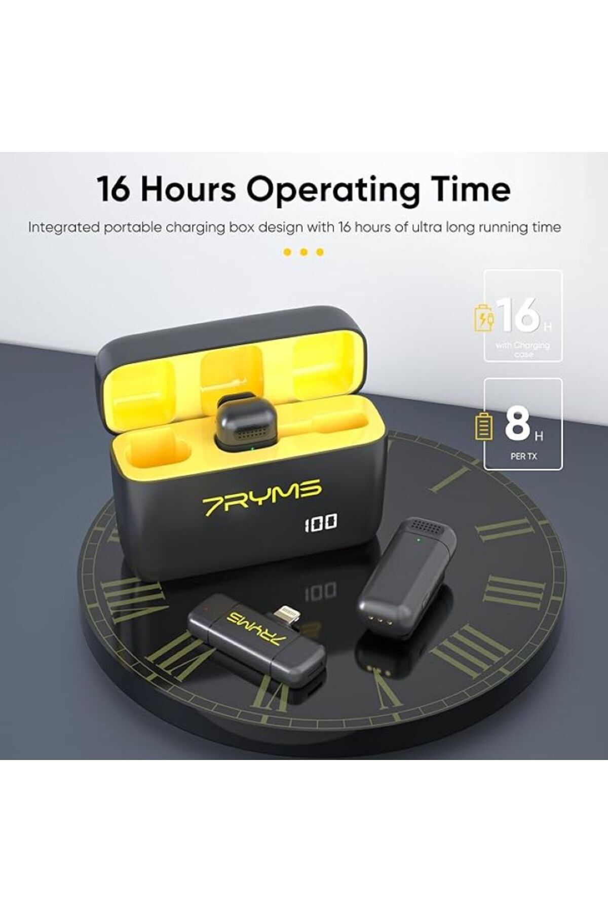 7ryms-Rimo S1 LN MFi Certified Wireless Lavalier Microphone for iPhone 14 and Less 8H Battery 4