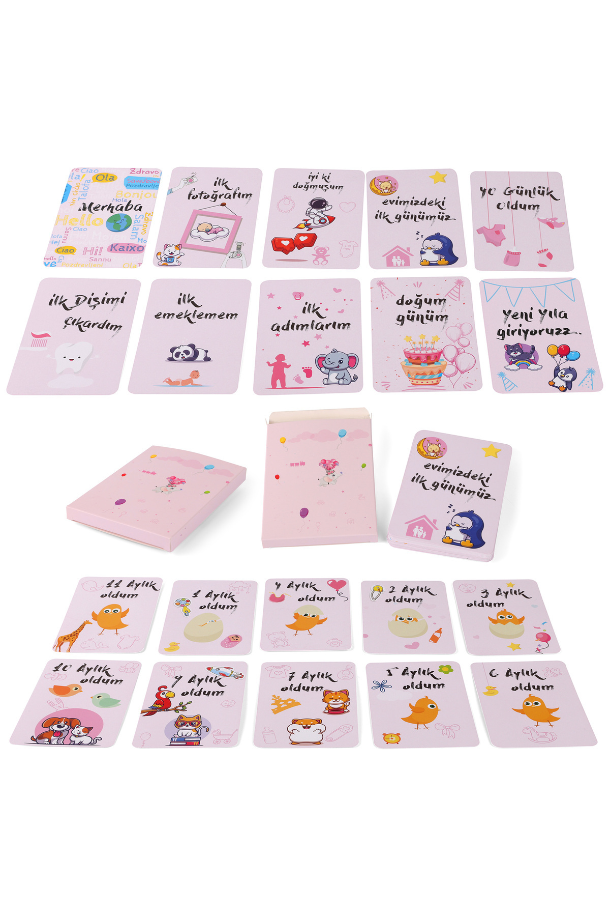 Touch Your Memories İkizlere Özel Hoşgeldin Bebeğim Kız Bebek Kutusu fotoğrafı 3 (önizleme)