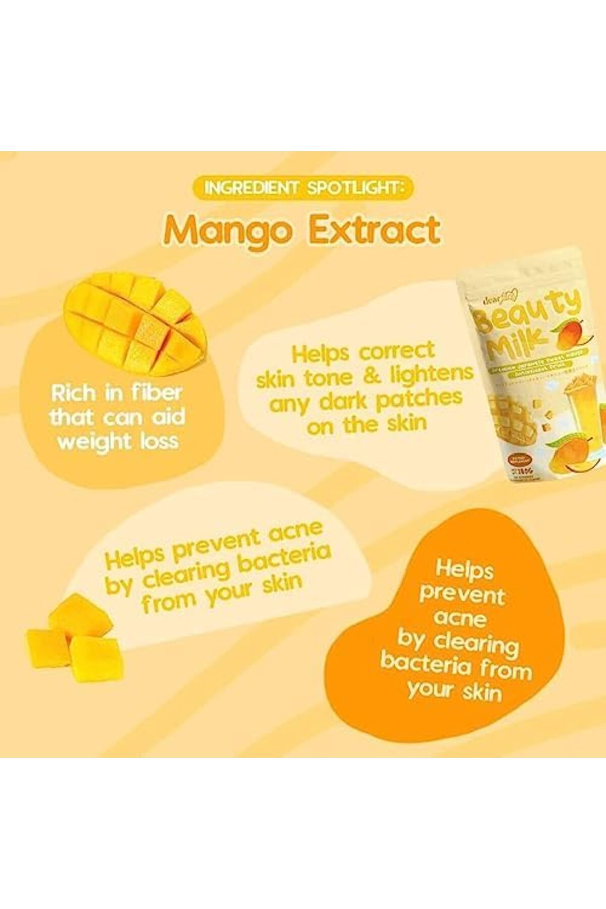 Beauty-Milk Dear Face Premium Japanese Sweet Mango Drink, 10 Sachets 6