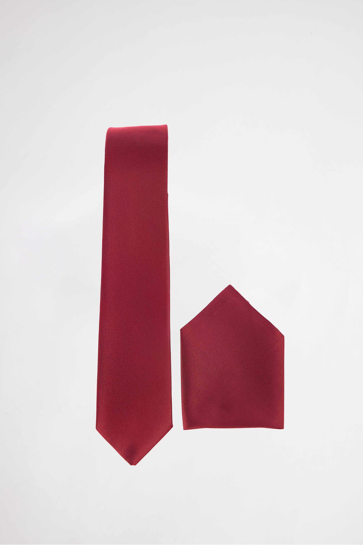 Tudors-3 Pack Plain Classic Pocket Square Claret Red Men's Tie 3