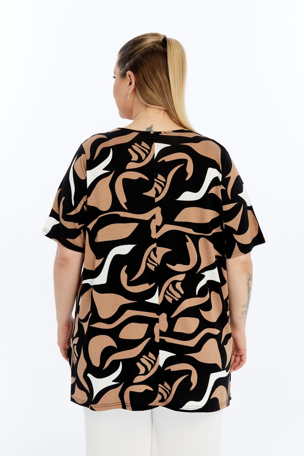 THE CABIN-Large Size Viscose Cotton Blended Patterned Bottom Top Set – Viscose Elegance Bottom Top Set 7