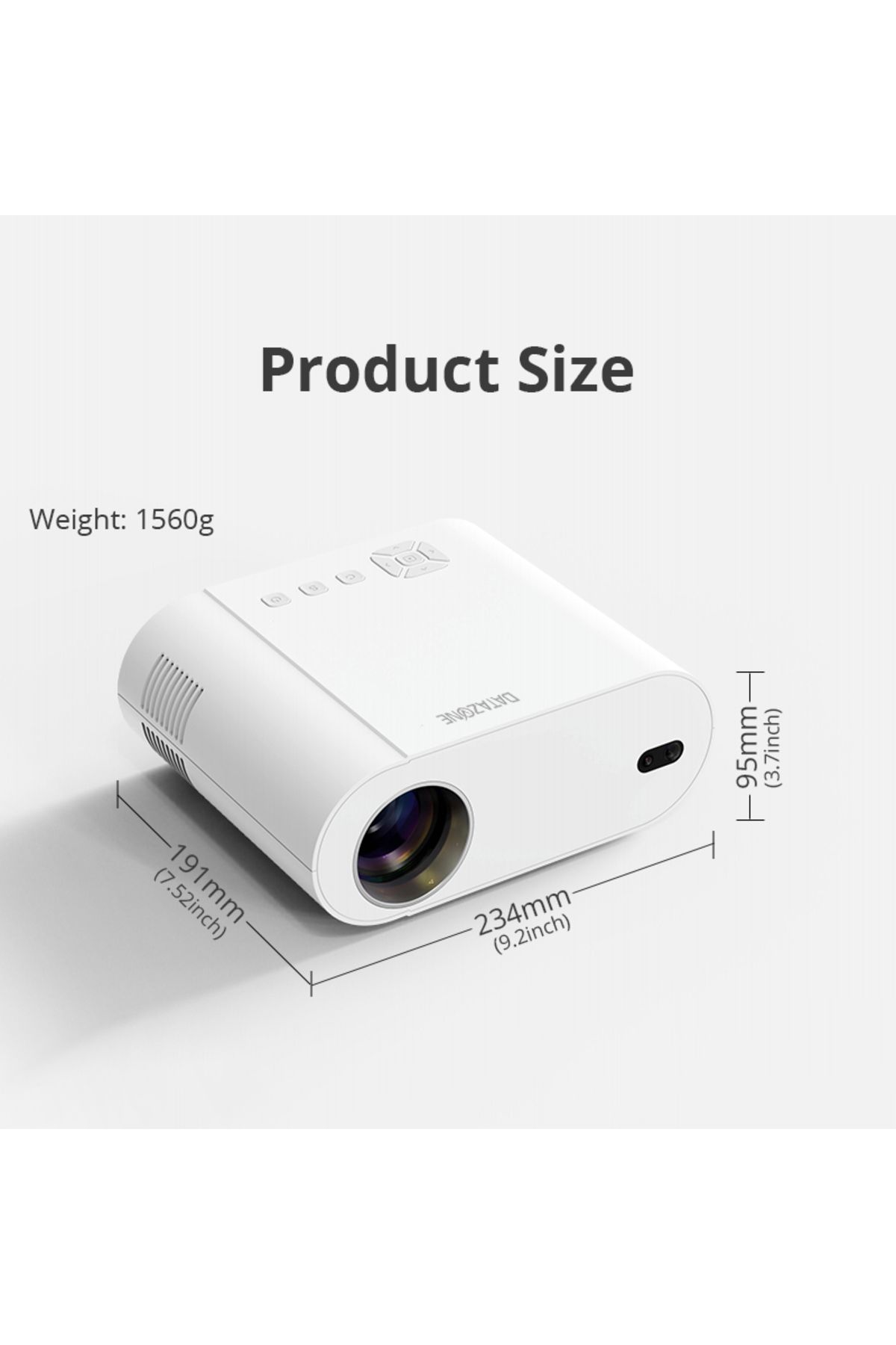 Datazone-جهاز عرض DZ-P-4008V عالي الوضوح، 3000 لومن، يدعم 4K، واي فاي 6، أندرويد 11، بلوتوث 8