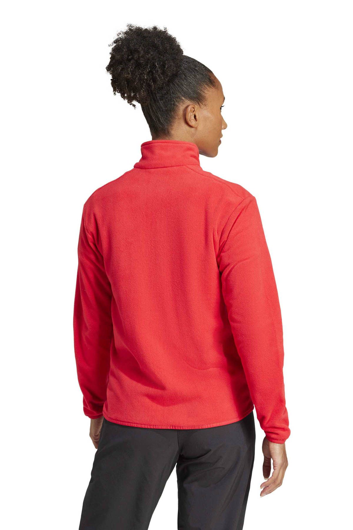 adidas-W Mt Ess Fz Fl Red Women's Fleece Sweatshirt 3