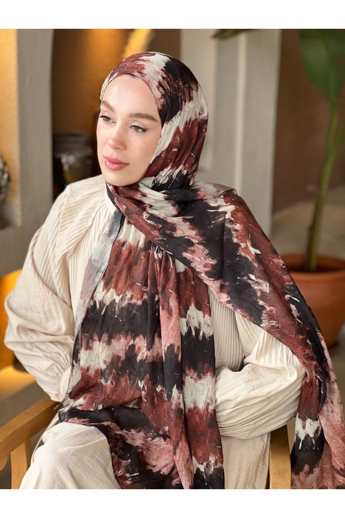 Modakaşmir-Spring Rhythm Pattern Bamboo Shawl 2