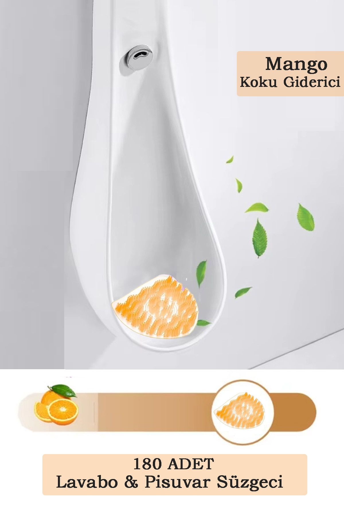 Maproworld 180 Adet - Mango Kokulu Pisuvar Süzgeci – Lavabo Yer Gideri Koku Giderici Hijyenik Tuvalet Matı