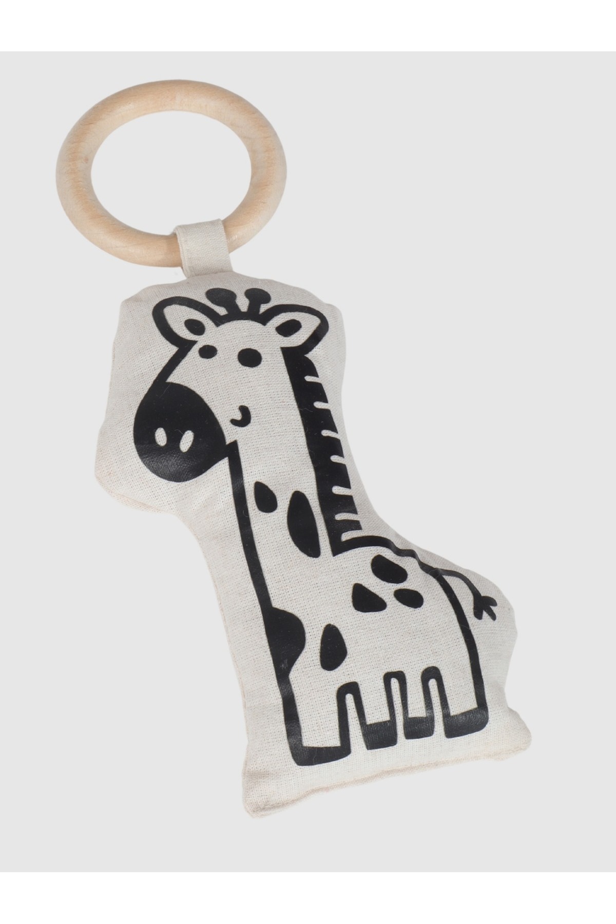 3Baby Doğal Ahşap Diş Kaşıyıcı / Organik Pamuklu Pofuduk Peluş Oyuncak / Zürafa fotoğrafı 3 (önizleme)