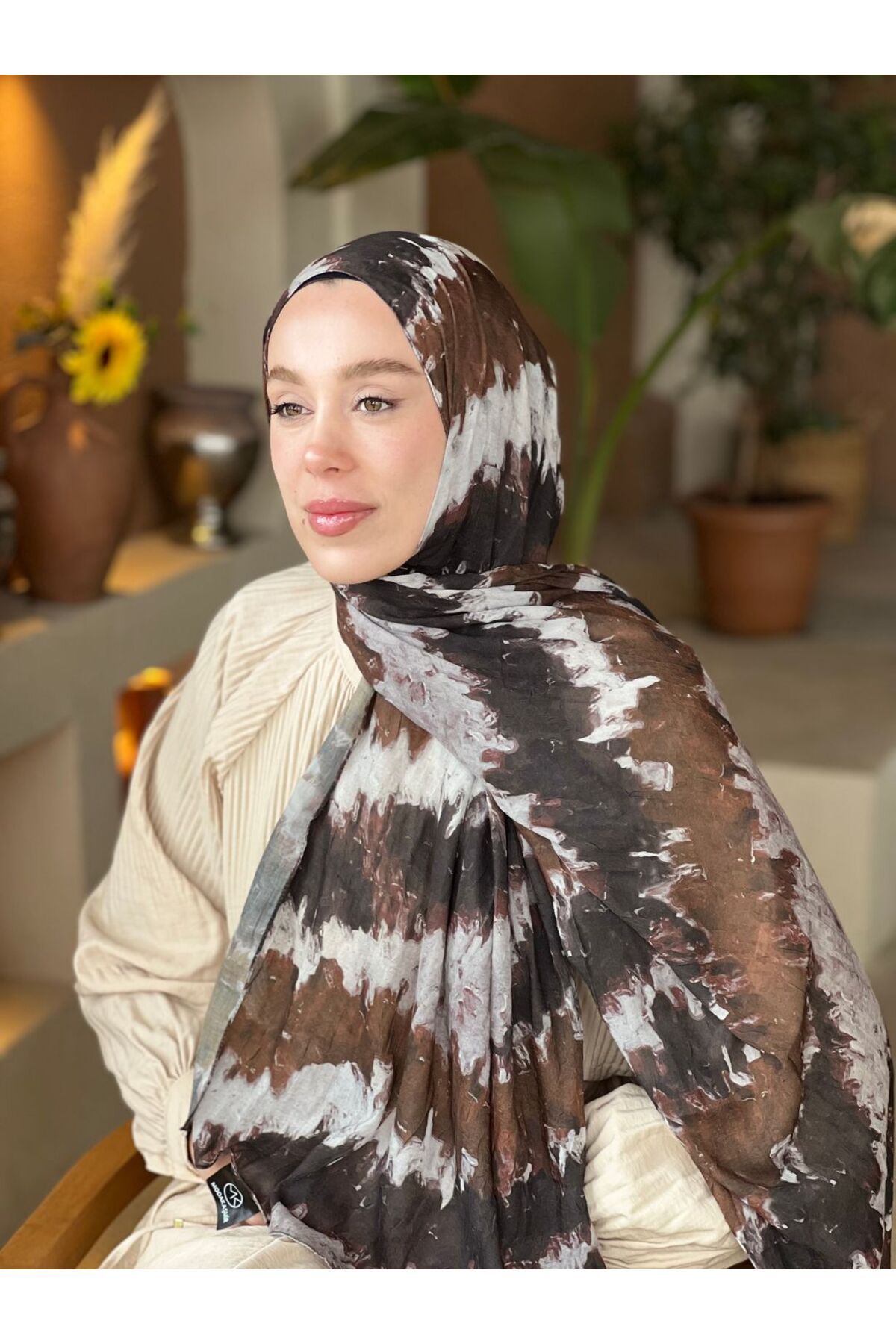 Modakaşmir-Spring Rhythm Pattern Bamboo Shawl 3