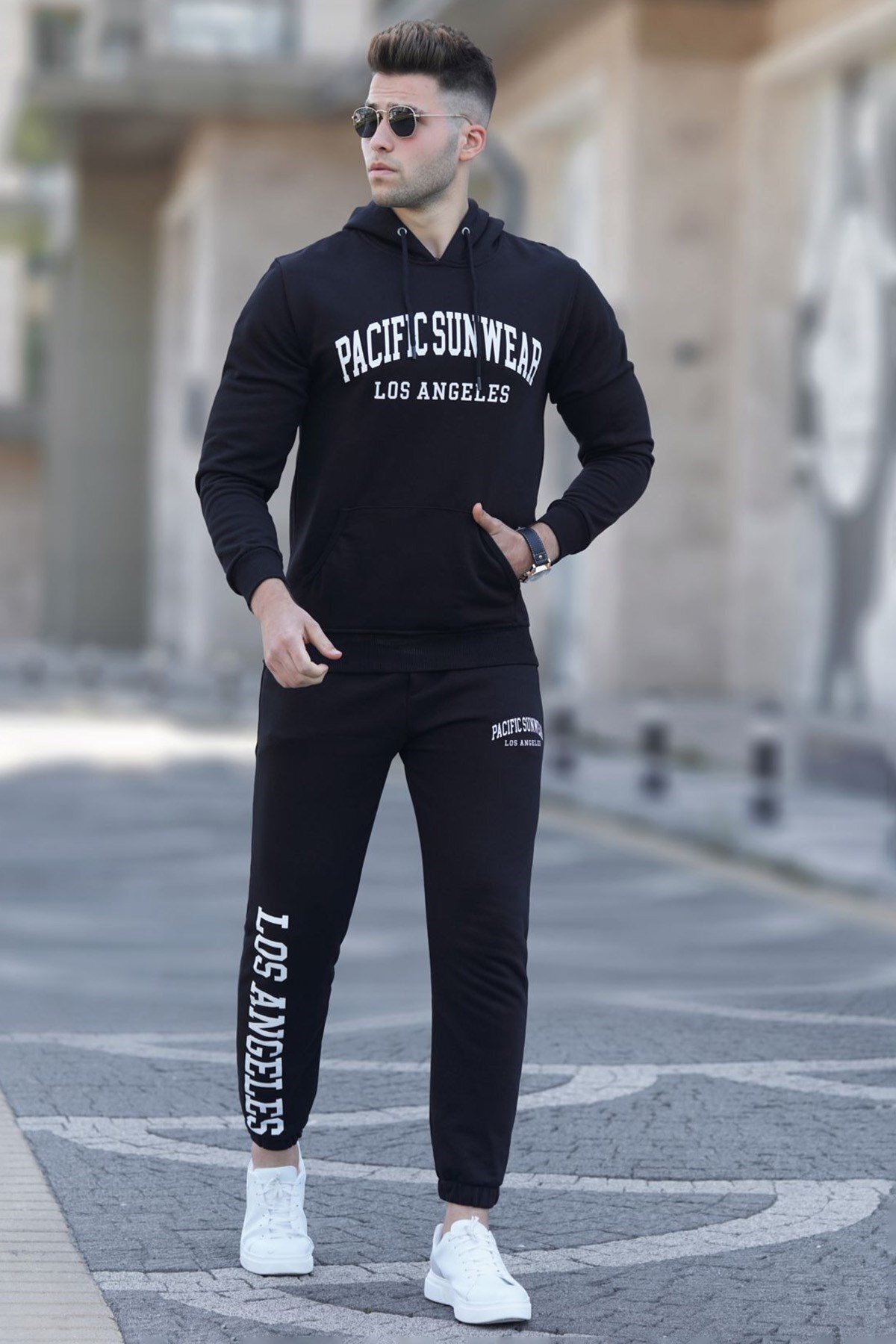 مدمکست لباس ورزشی مردانه طرح‌دار مشکی ۵۲۸۳