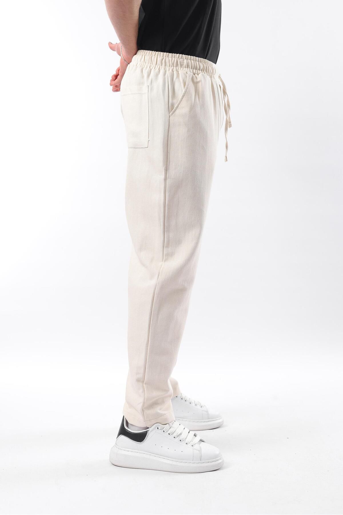 Madmext-Beige Fit Cut Men's Trousers E6558 3