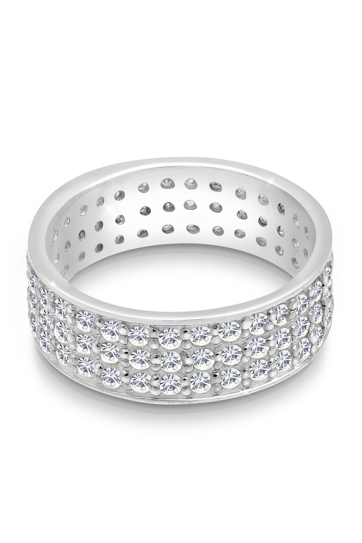 ELLI-Ring Damen Bandring mit Kristallen in 925 Sterling Silber 2