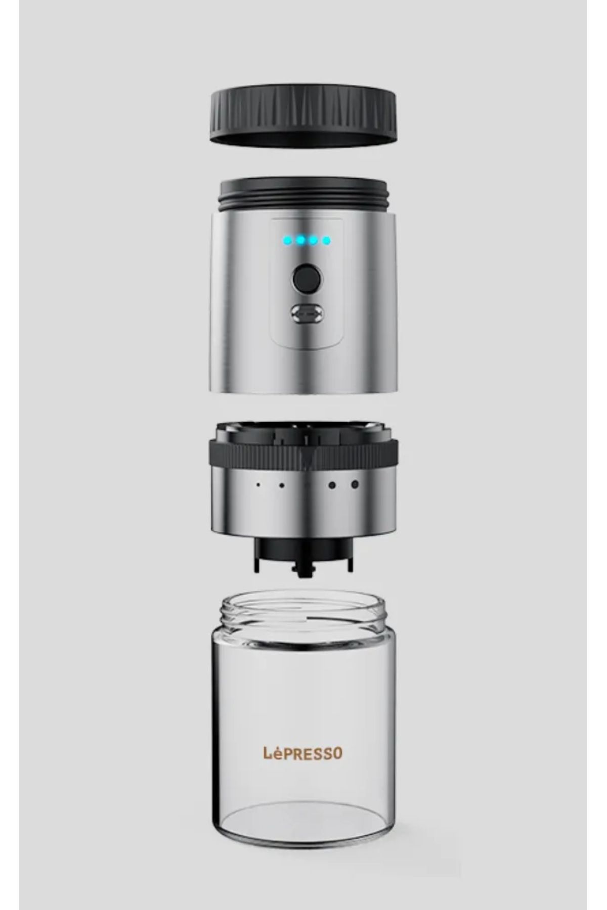 Lepresso Otomatik Seramik Kahve Öğütücü 1600mAh Type-C Şarj Ayarlanabilir Öğütme
