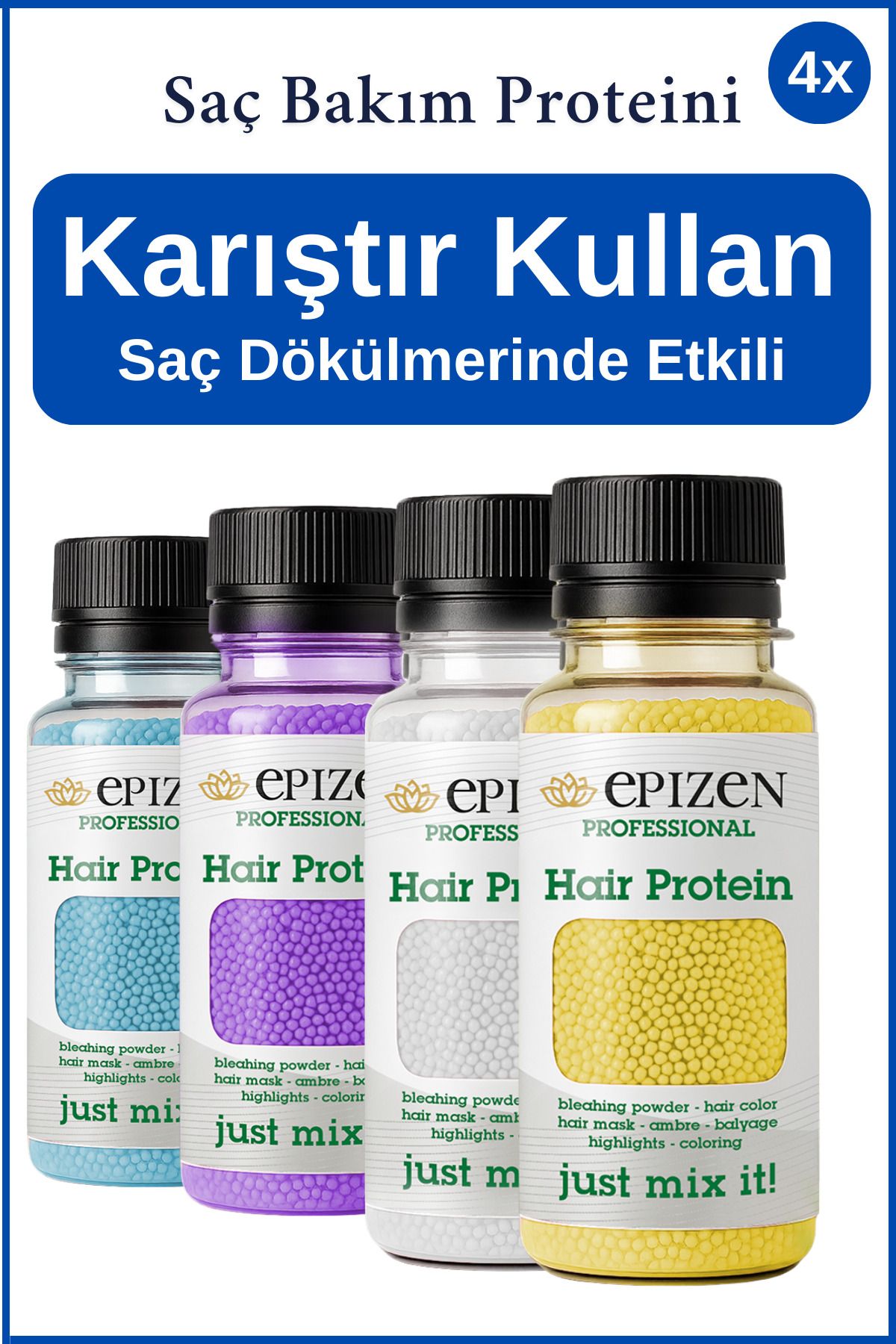 Karıştır Kullan - Saç Bakım Proteini Vitamin Destekli Onarıcı Ve Güçlendirici Etki 4x70gr