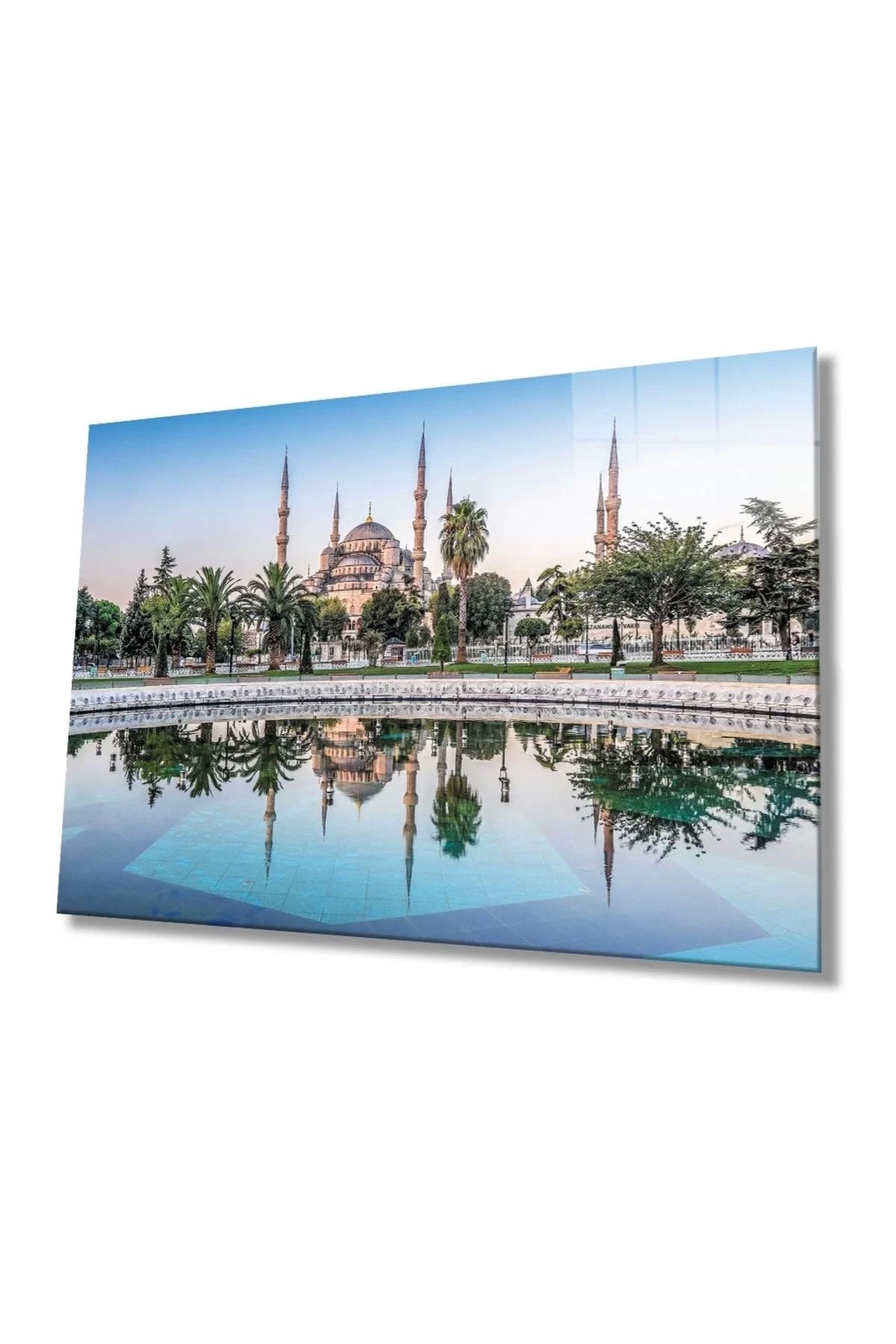 ÖYKÜ VE YİĞİT Istanbul Cami Manzara 4mm Dayanıklı Cam Tablo Temperli Cam
