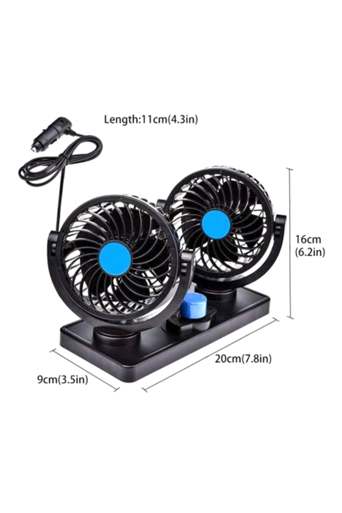 Generic-360 Degree Rotating Car Fan 140456 Black 5