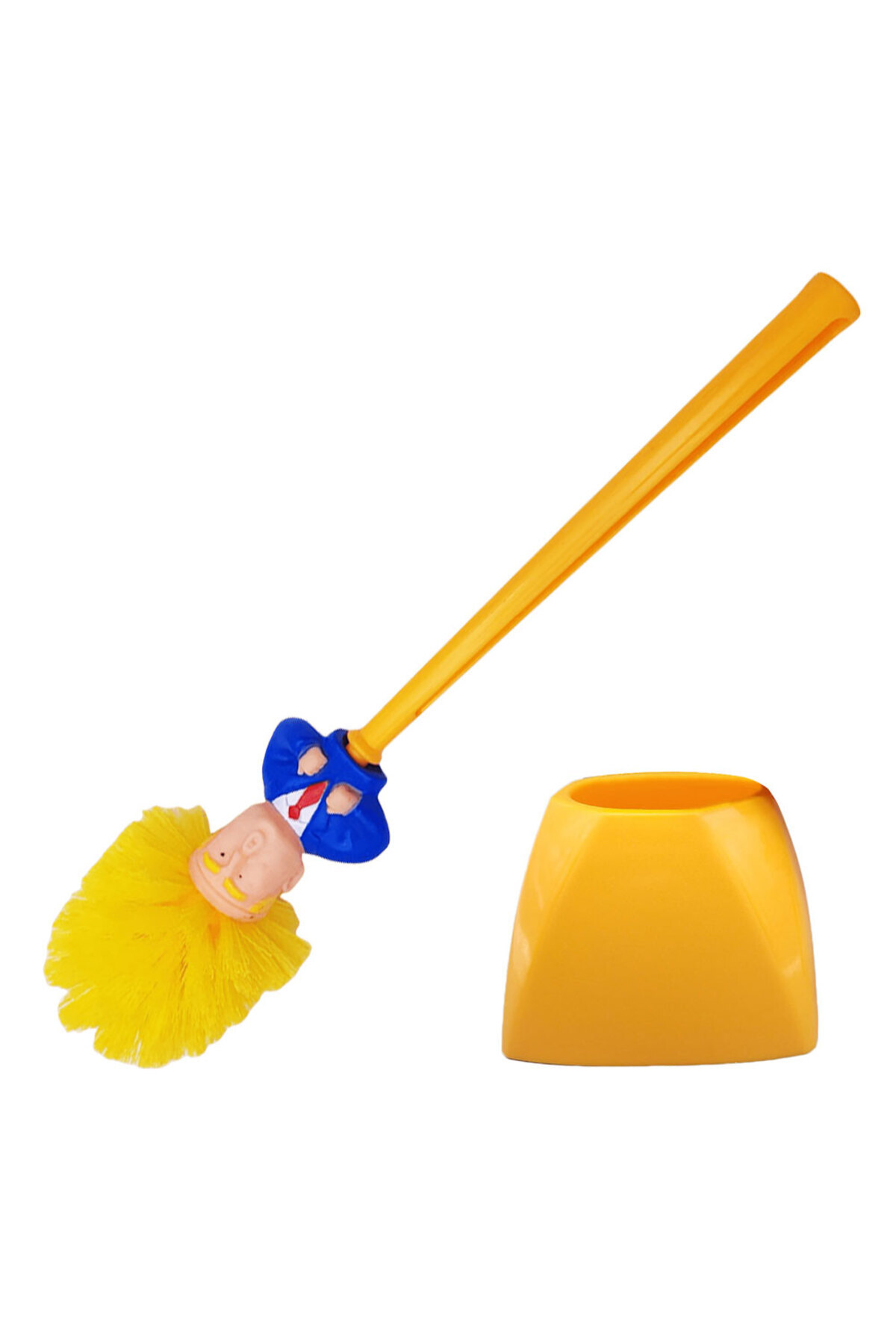 VKTECH-B Donald Trump Lavatory Brush with Holder Trump Toilet Cleaning Brush Funny Toilet Bowl Brush Novel. 1