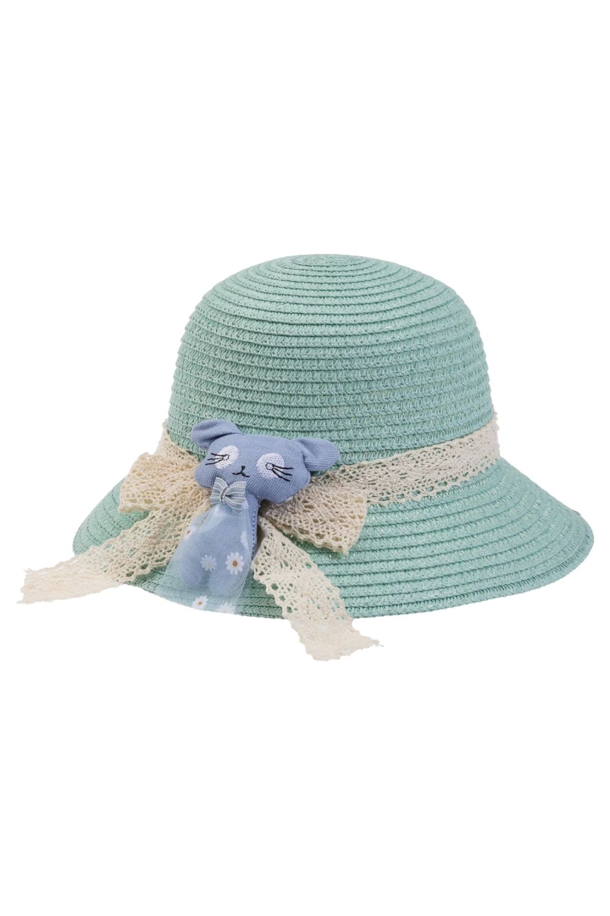 Marsilyan Kitti Bebe Hasır Şapka (2-6 Yaş) Y24700-01 Mint