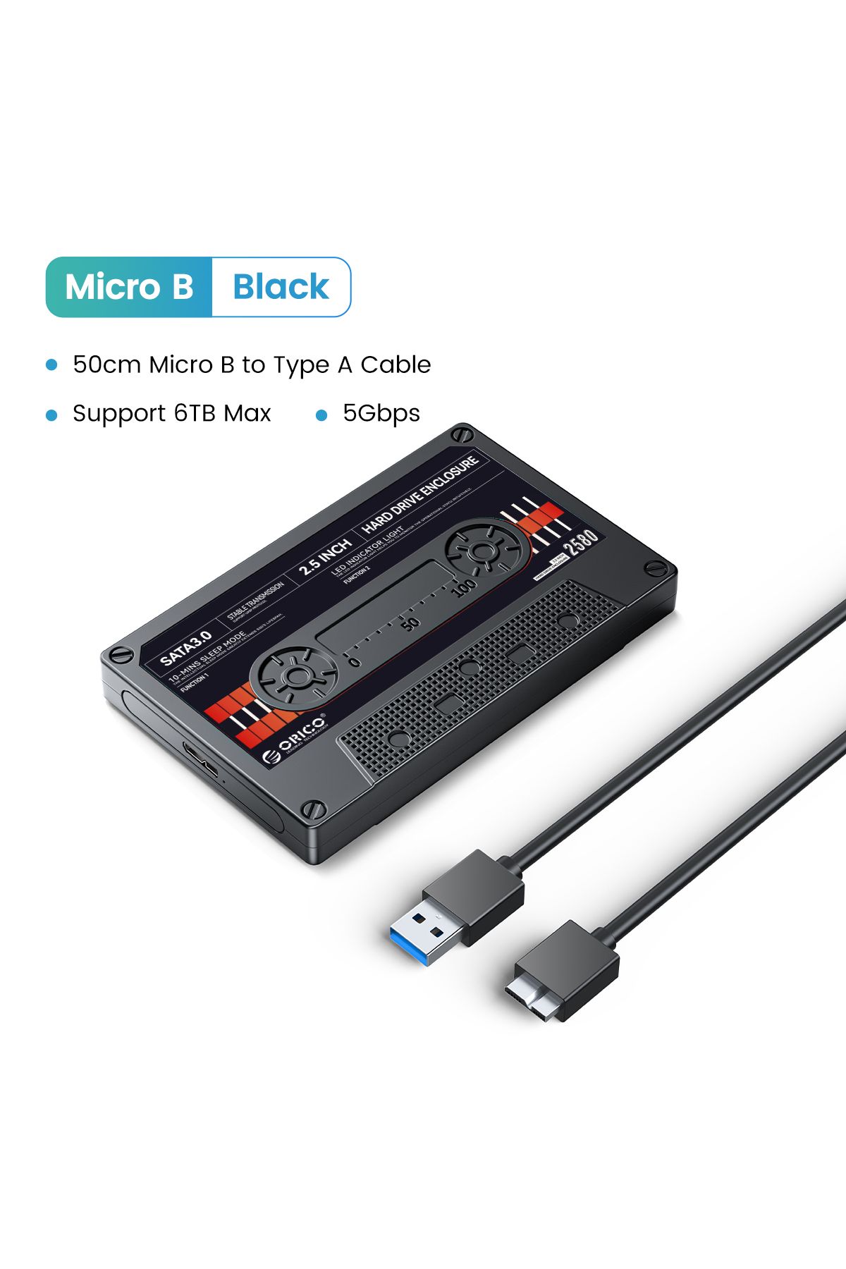 Orico-USB3.0 Black ORICO 2.5'' HDD Enclosure SATA to USB3.0 External Hard Drive Case for SSD Disk HDD Box 1