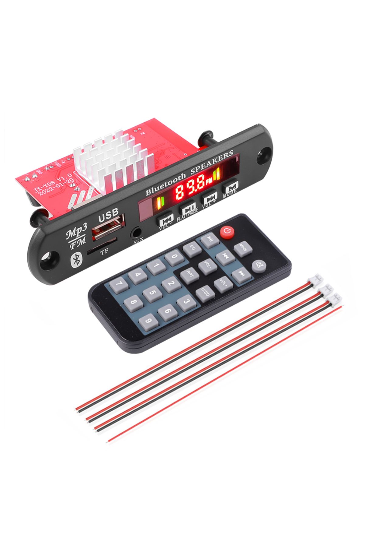 Kebidumei-Big Remote Control 2*60W Stereo Bluetooth 5.0 MP3 Player Decoder Board 12V 120W Amplifier Car FM Rad 1