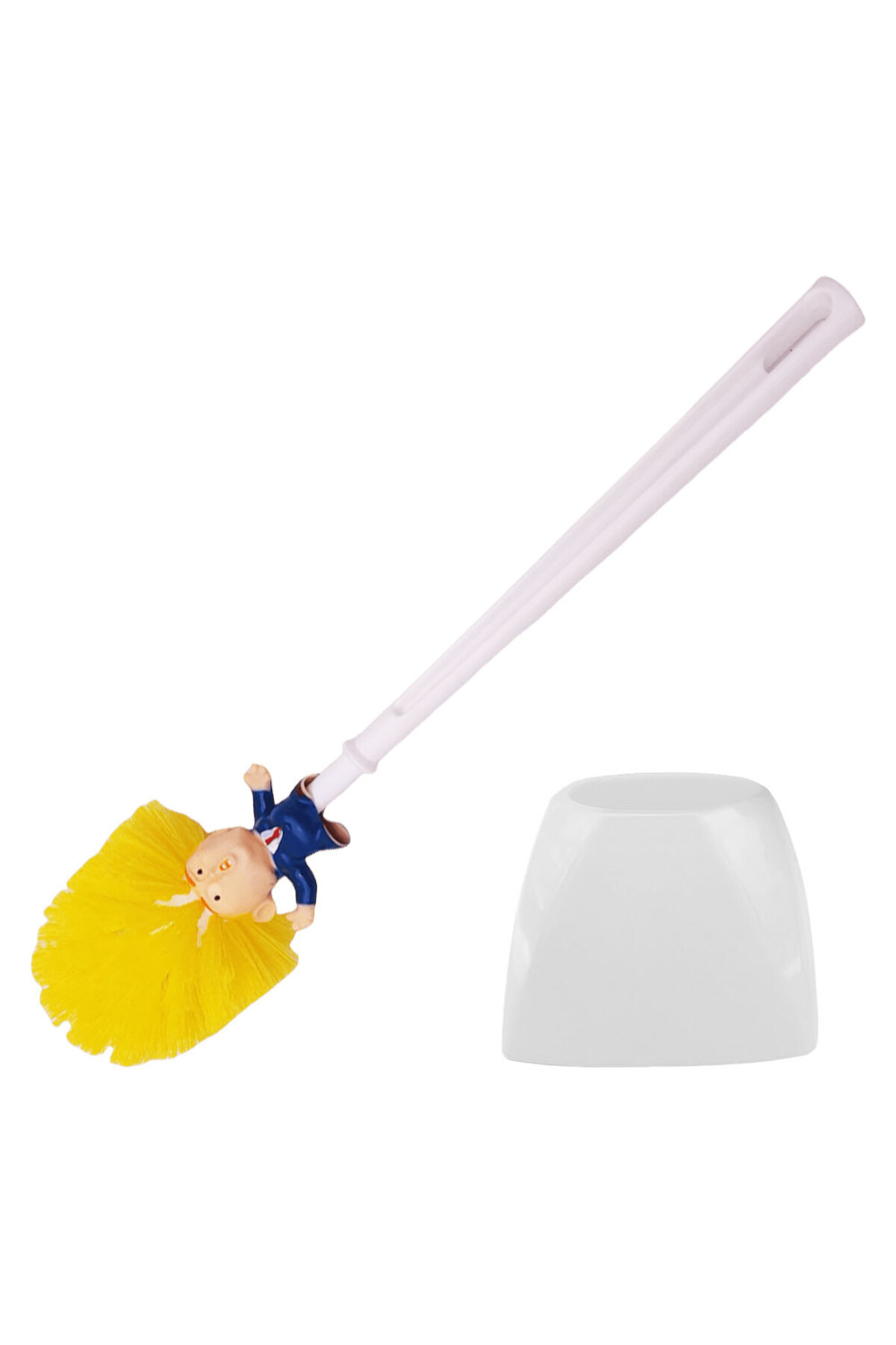 VKTECH-D Donald Trump Lavatory Brush with Holder Trump Toilet Cleaning Brush Funny Toilet Bowl Brush Novel. 1