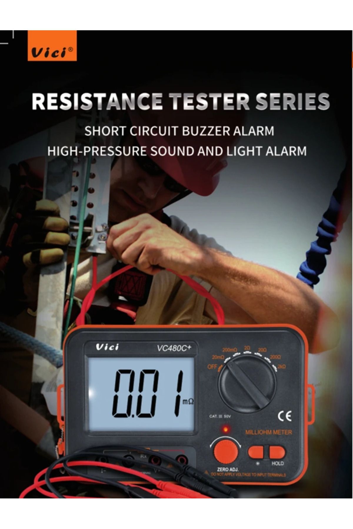 Choice-Vici Vc480c Smq/cnas Calibrated Digital Milliohm Meter, 0.01mω-2kω 4-wire Tester With Backlight ... 5