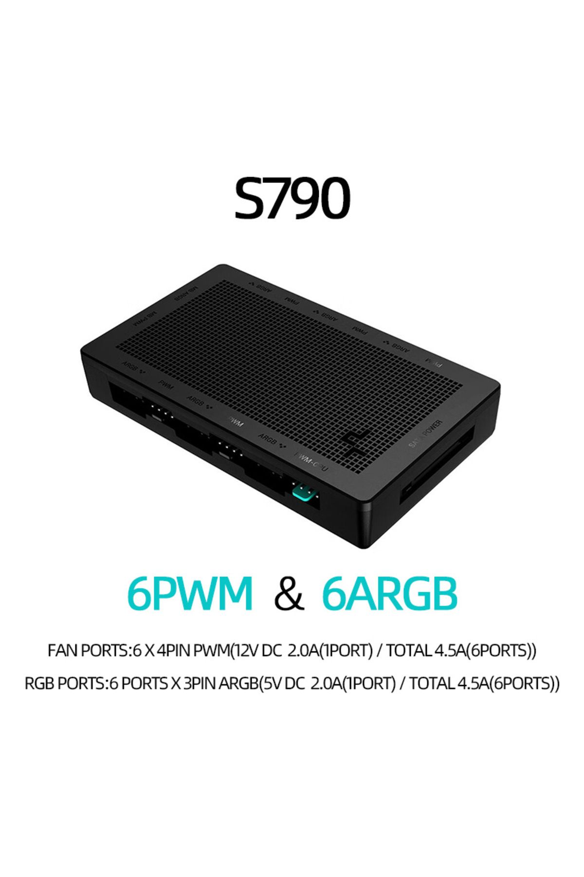 Choice-SC790 DeepCool Fan HUB PWM 5V 3pin ARGB Magnetic Attraction Fan HUB Splitter SATA Power Control Conn 1