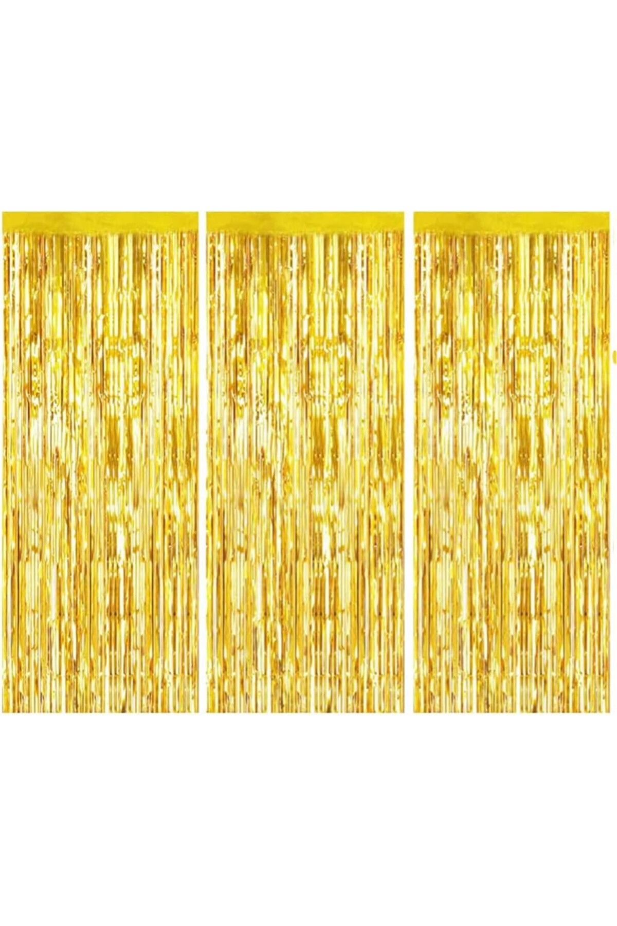 Shengyuantong Set De 3 Perdele Cu Franjuri, Folie, Auriu, 100 X 200 Cm - All Ages