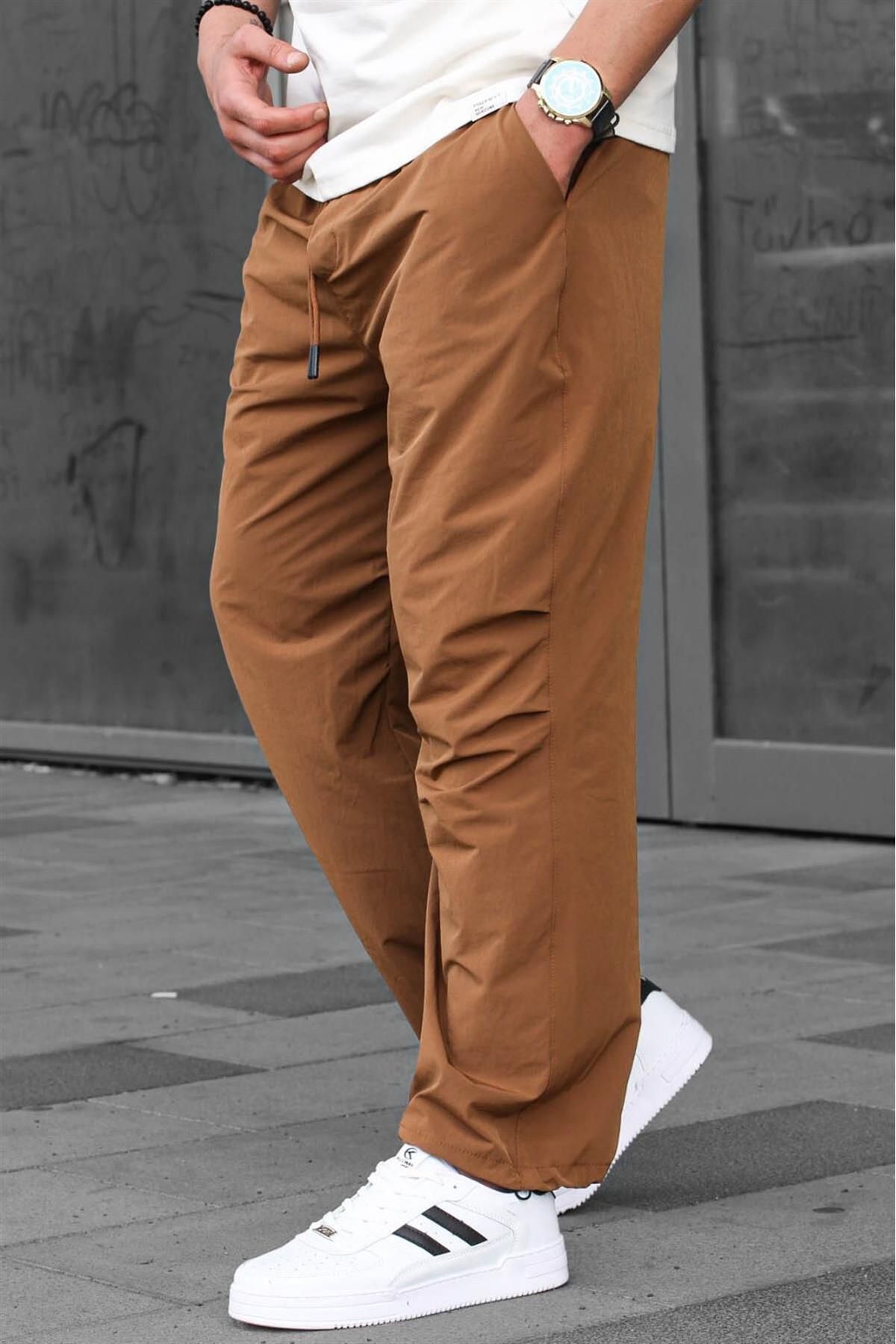 شلوار چند رنگ مردانه چتر نجات Regular Fit قهوه ای 6504 Madmext