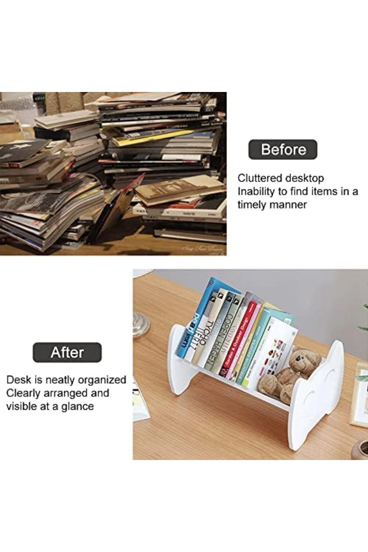 Generic-White Pvc Desktop Bookshelf For Kids – Small Book Display And Storage Rack For Children’s Room 6