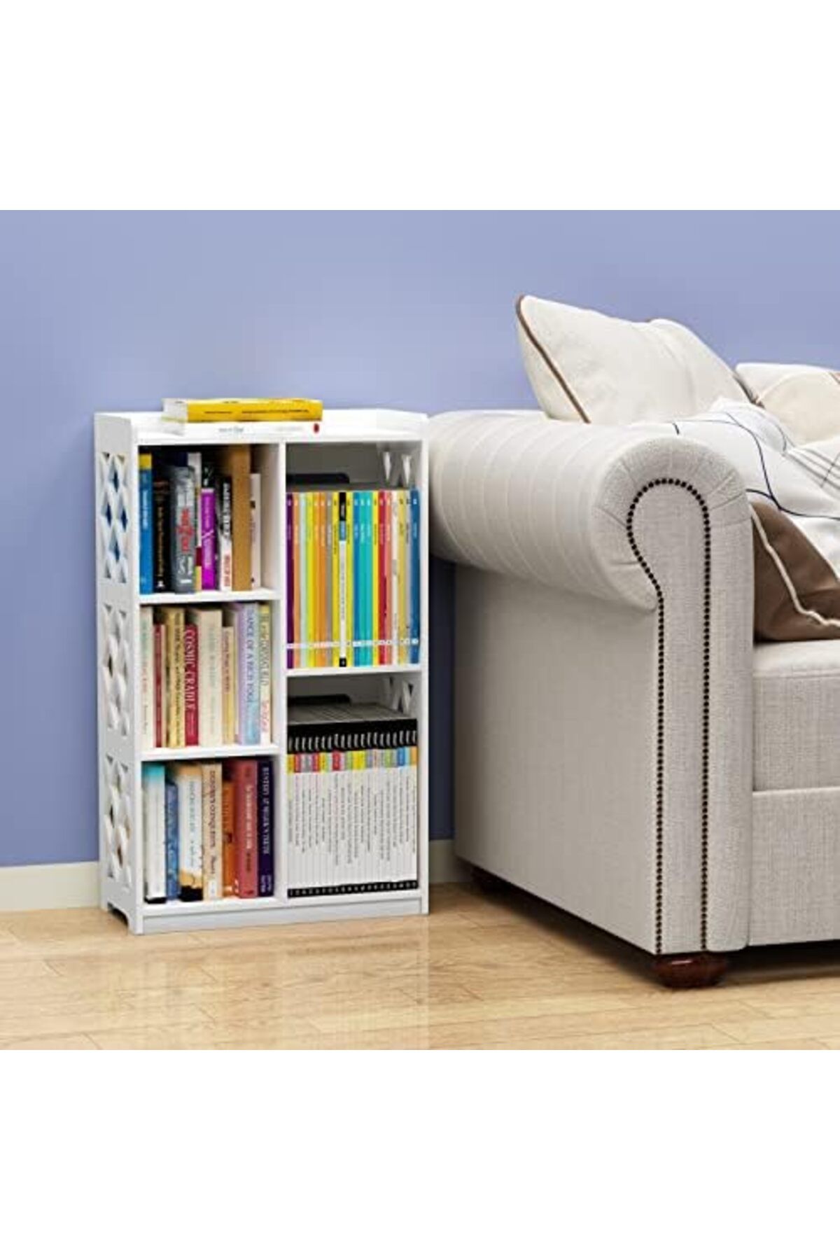 Generic-White Pvc Small Bookshelf With 5 Cube Storage For Kids – Open Shelf Organizer For Any Room 4