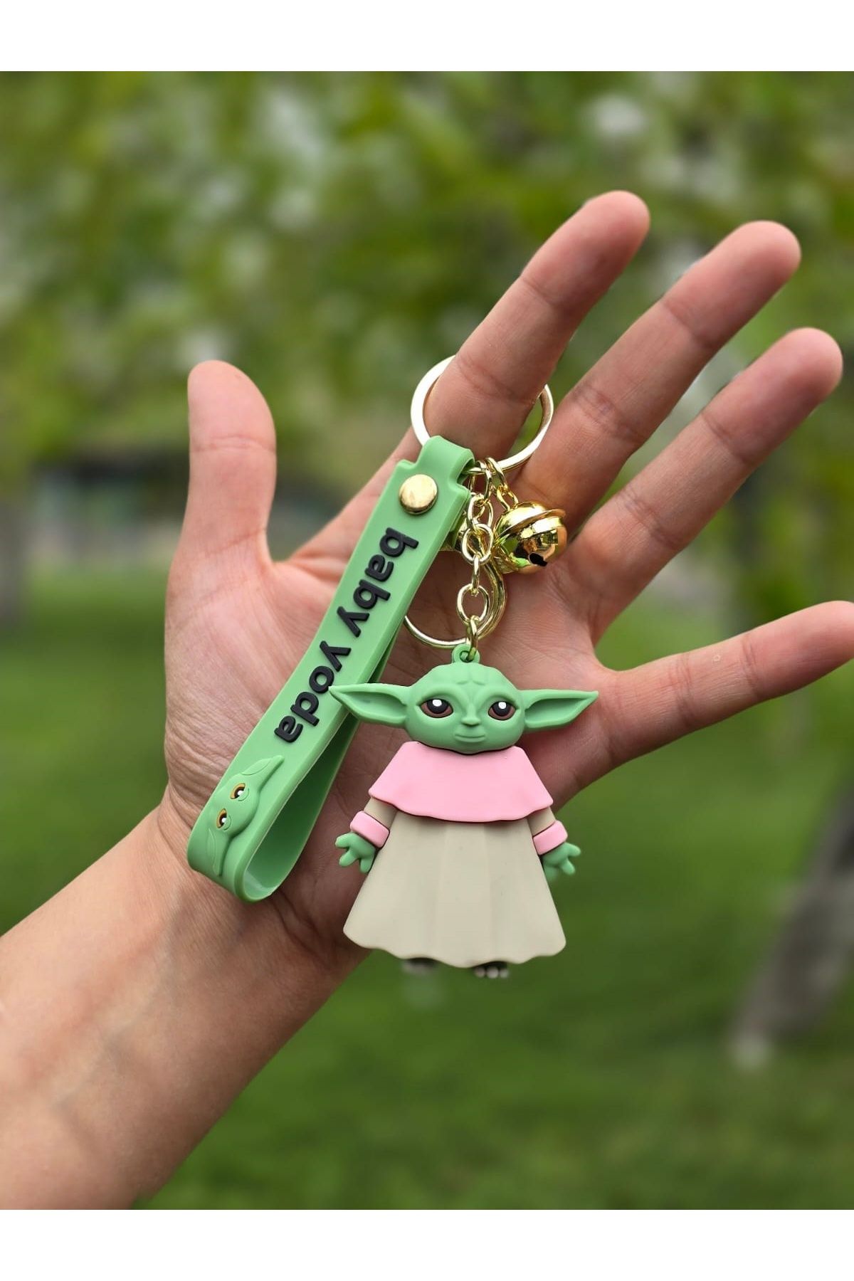 MODAM DENSTINY-Üks Large Size Baby Yoda Characters Silicone Keychain and Bag Accessory 3