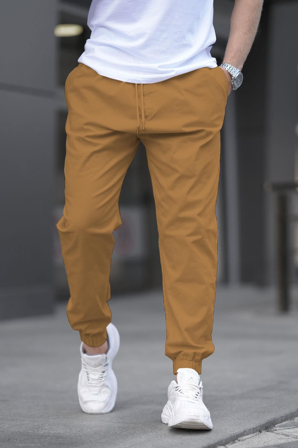 Madmext-6853 Model Camel Relaxed Jogger Pants 1