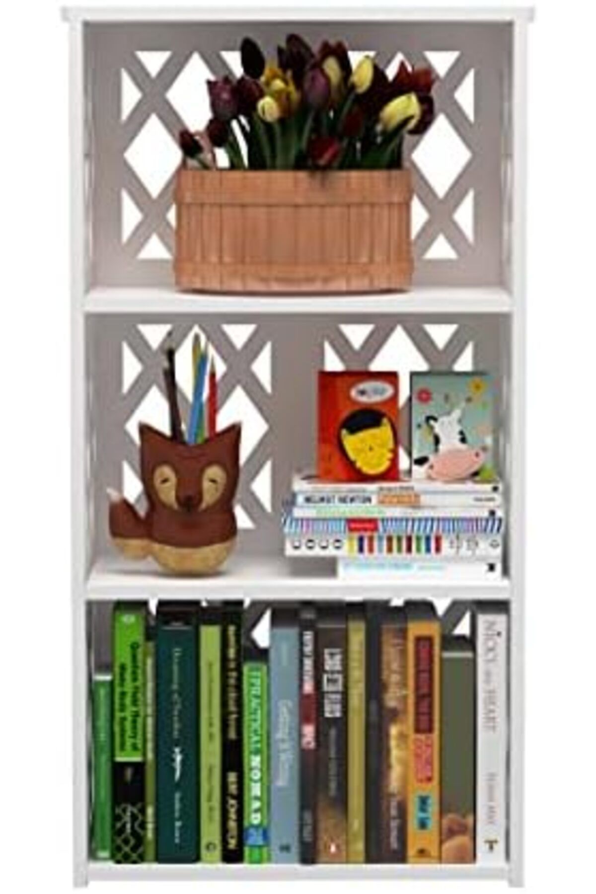 Generic-White Pvc 4-tier And 3-shelf Bookcase Set For Kids – Compact Open Shelf Organizer For Any Room 8