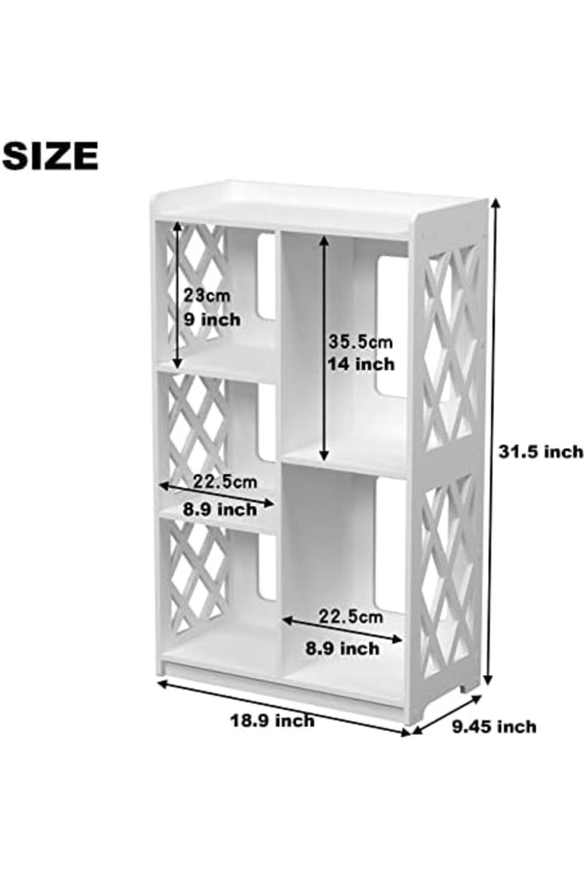 Generic-White Pvc Small Bookshelf With 5 Cube Storage For Kids – Open Shelf Organizer For Any Room 3
