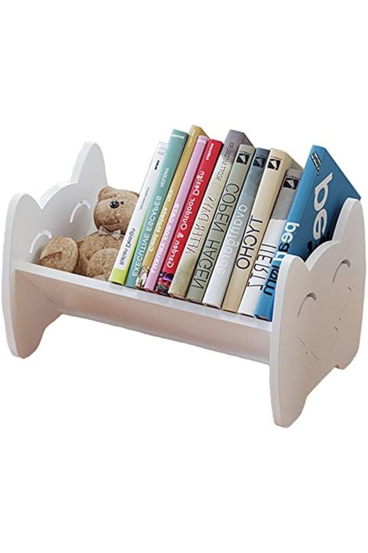 Generic-White Pvc Desktop Bookshelf For Kids – Small Book Display And Storage Rack For Children’s Room 1