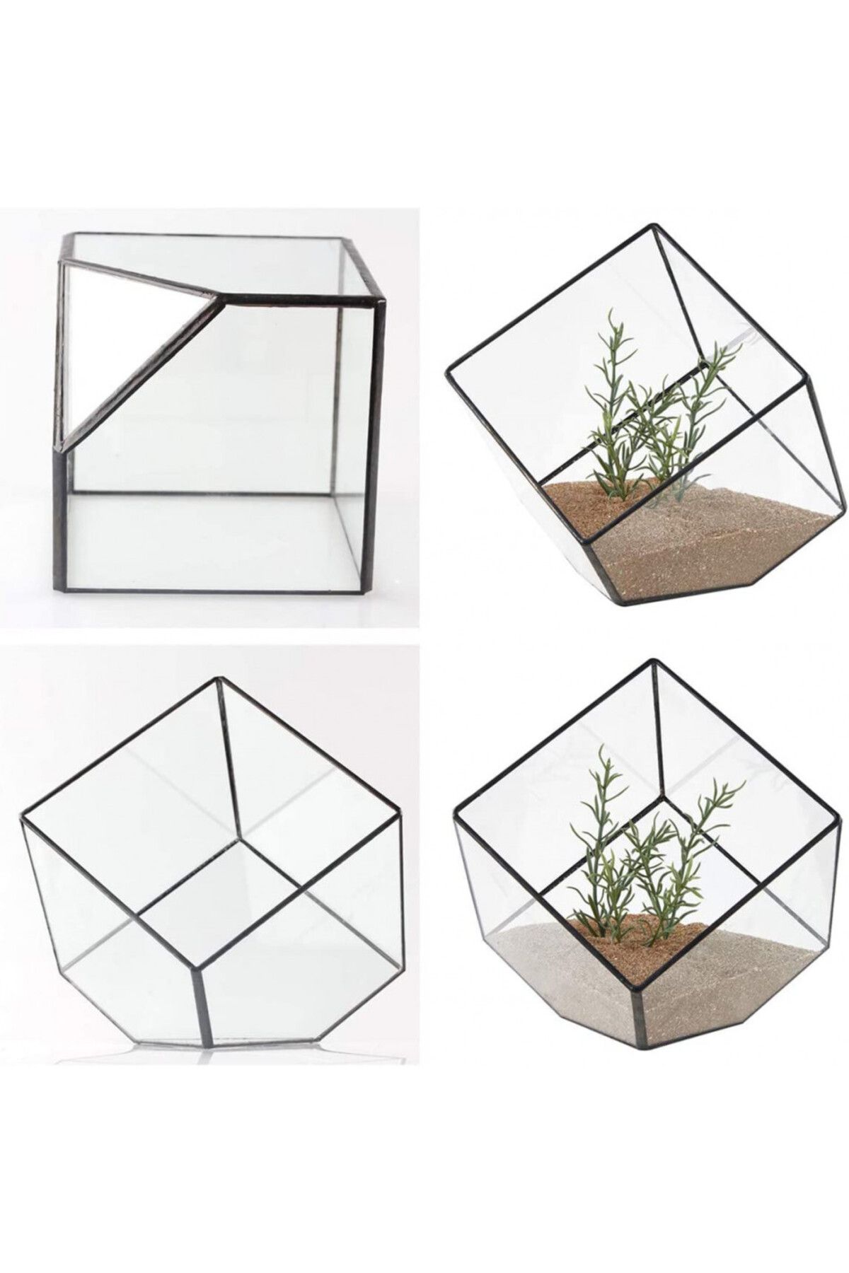 Asvert Ghiveci Decorativ Pentru Plante, Sticlă, Transparent, 15 X 15 X 15 Cm - One Size