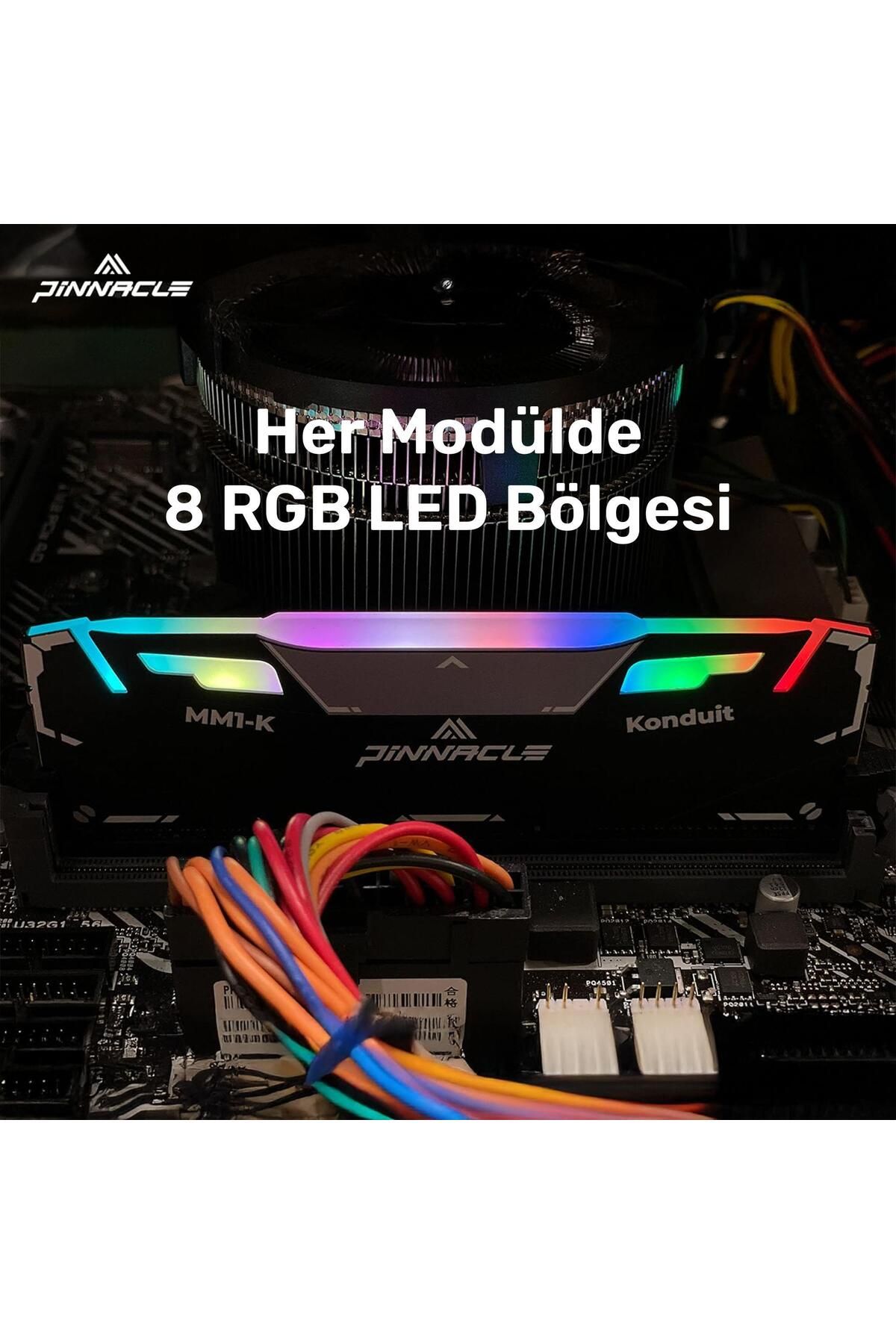 Timetec-Pinnacle Pkmd4U32C16Chb32G 32Gb Ddr4 3200Mhz 2Rx8 Cl16 Rgb Desktop Ram 5